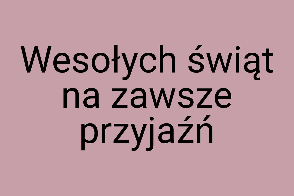 Wesołych świąt na zawsze przyjaźń