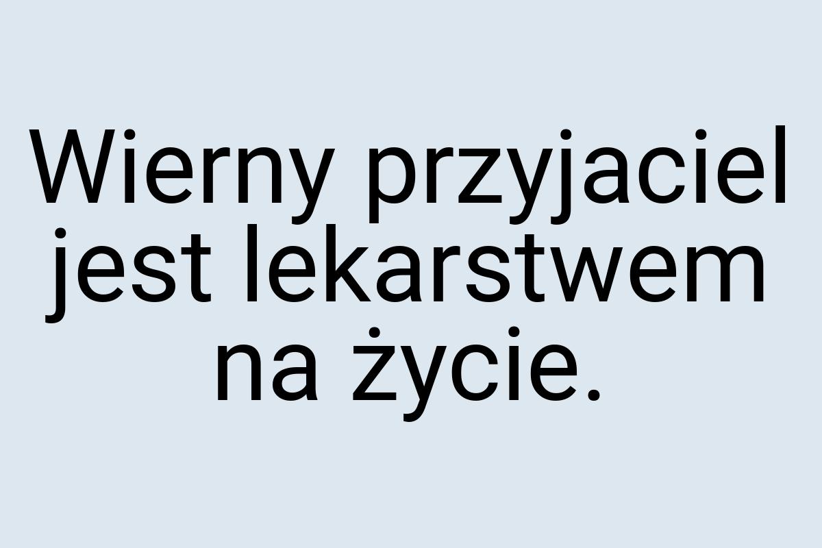 Wierny przyjaciel jest lekarstwem na życie