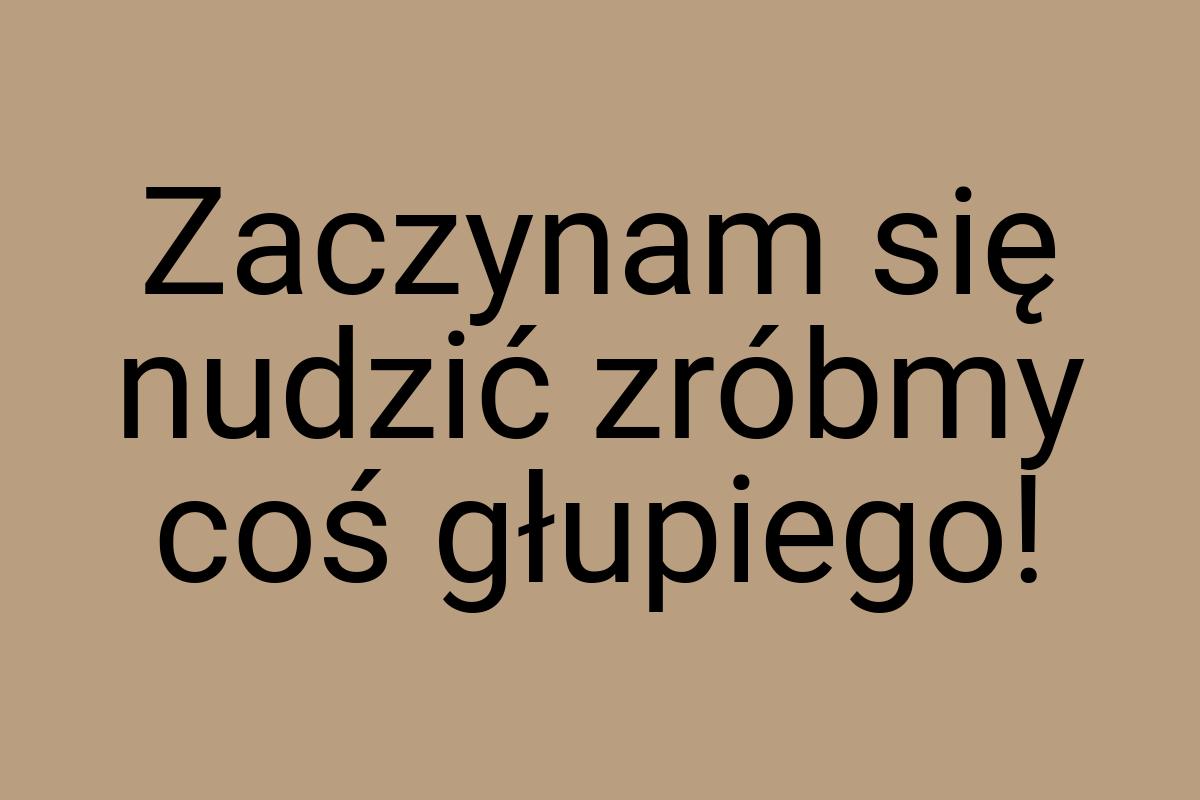 Zaczynam się nudzić zróbmy coś głupiego