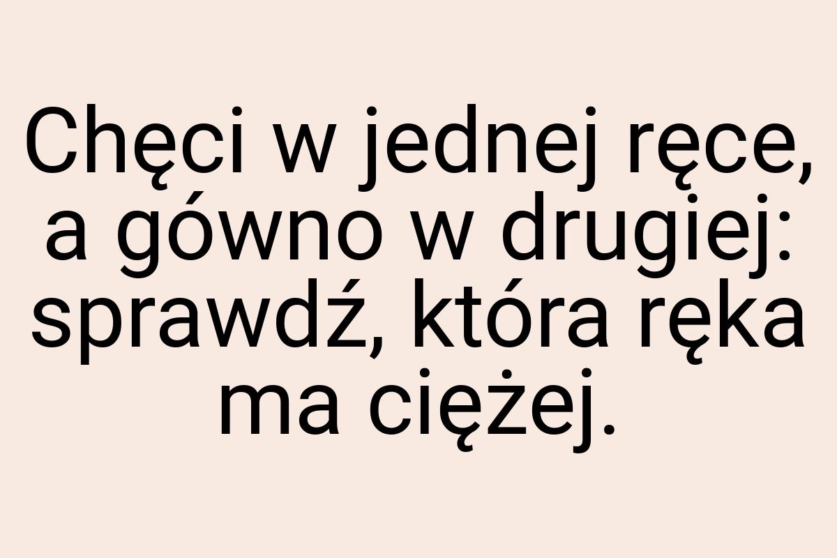 Chęci w jednej ręce, a gówno w drugiej: sprawdź, która ręka