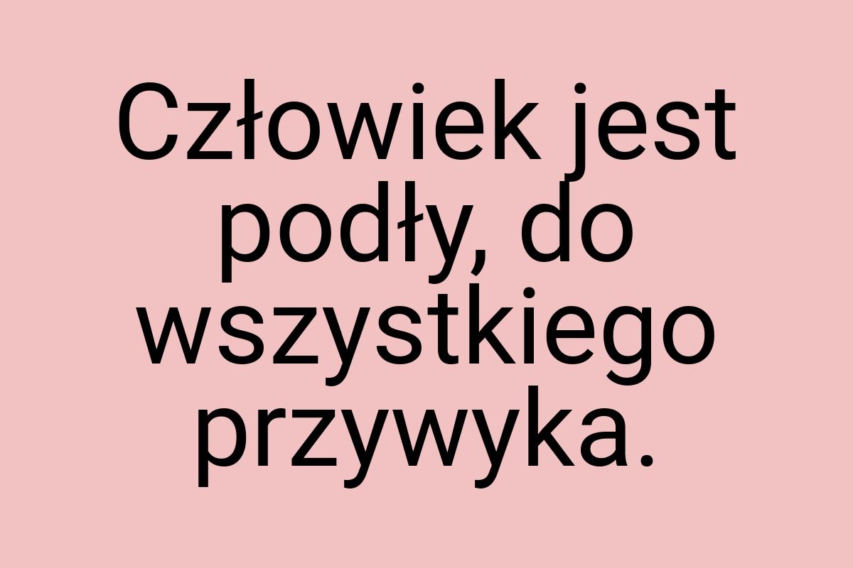 Człowiek jest podły, do wszystkiego przywyka