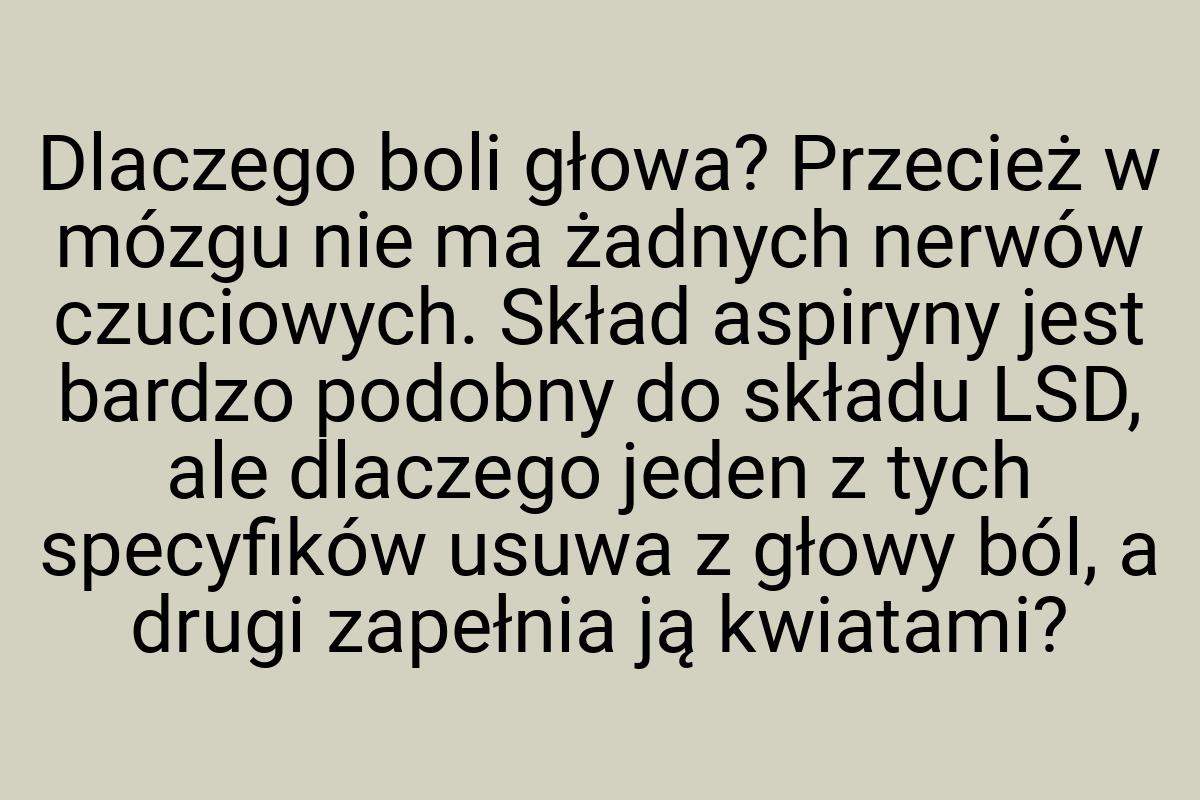 Dlaczego boli głowa? Przecież w mózgu nie ma żadnych nerwów