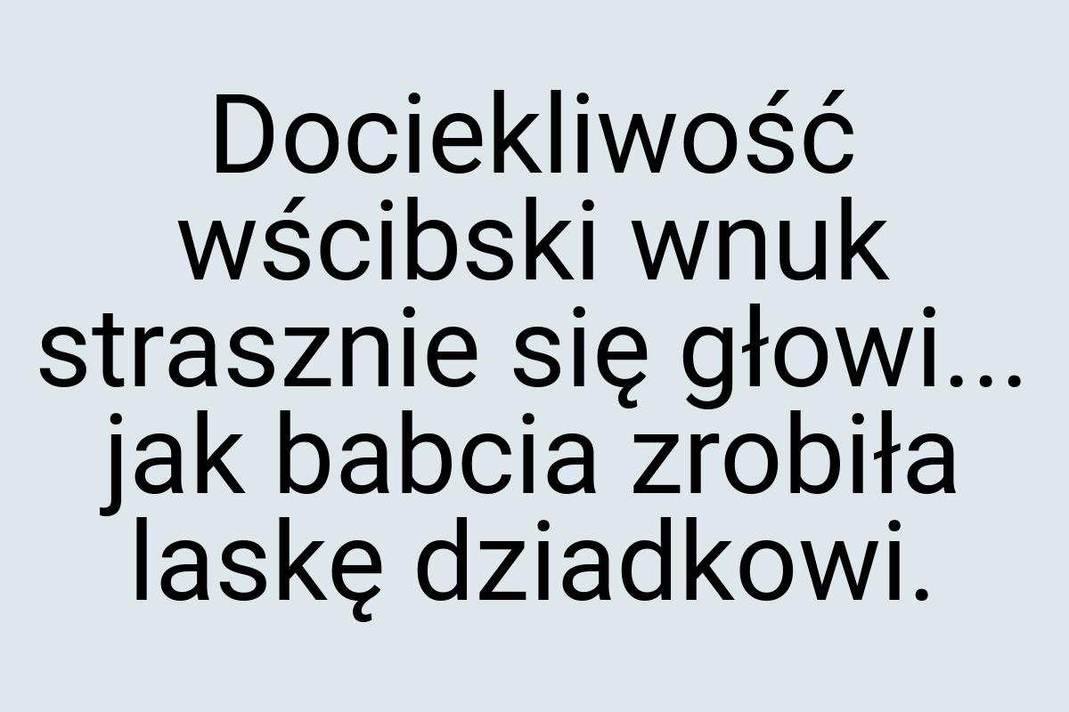 Dociekliwość wścibski wnuk strasznie się głowi... jak