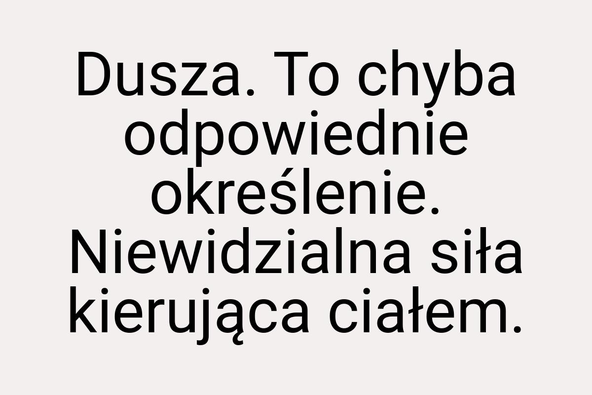 Dusza. To chyba odpowiednie określenie. Niewidzialna siła