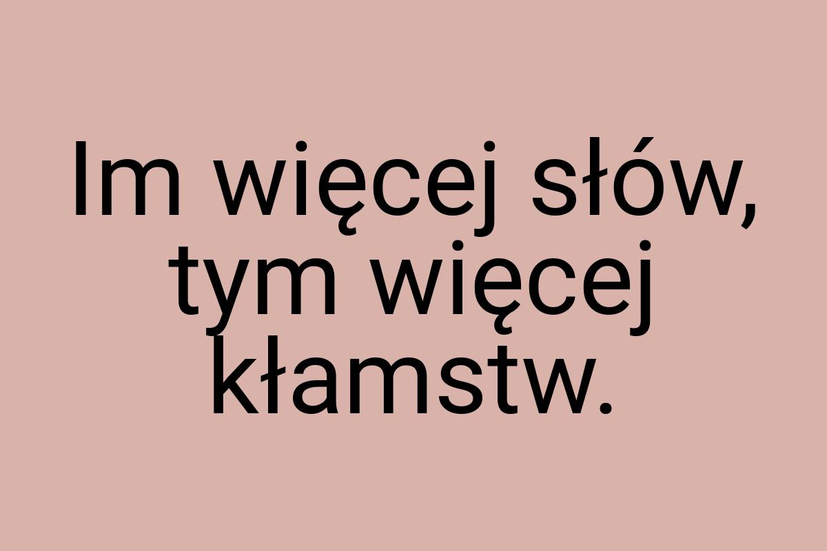 Im więcej słów, tym więcej kłamstw