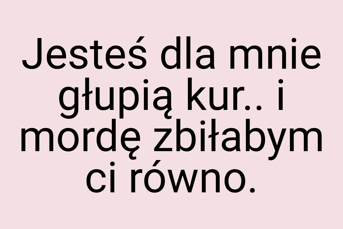 Jesteś dla mnie głupią kur.. i mordę zbiłabym ci równo