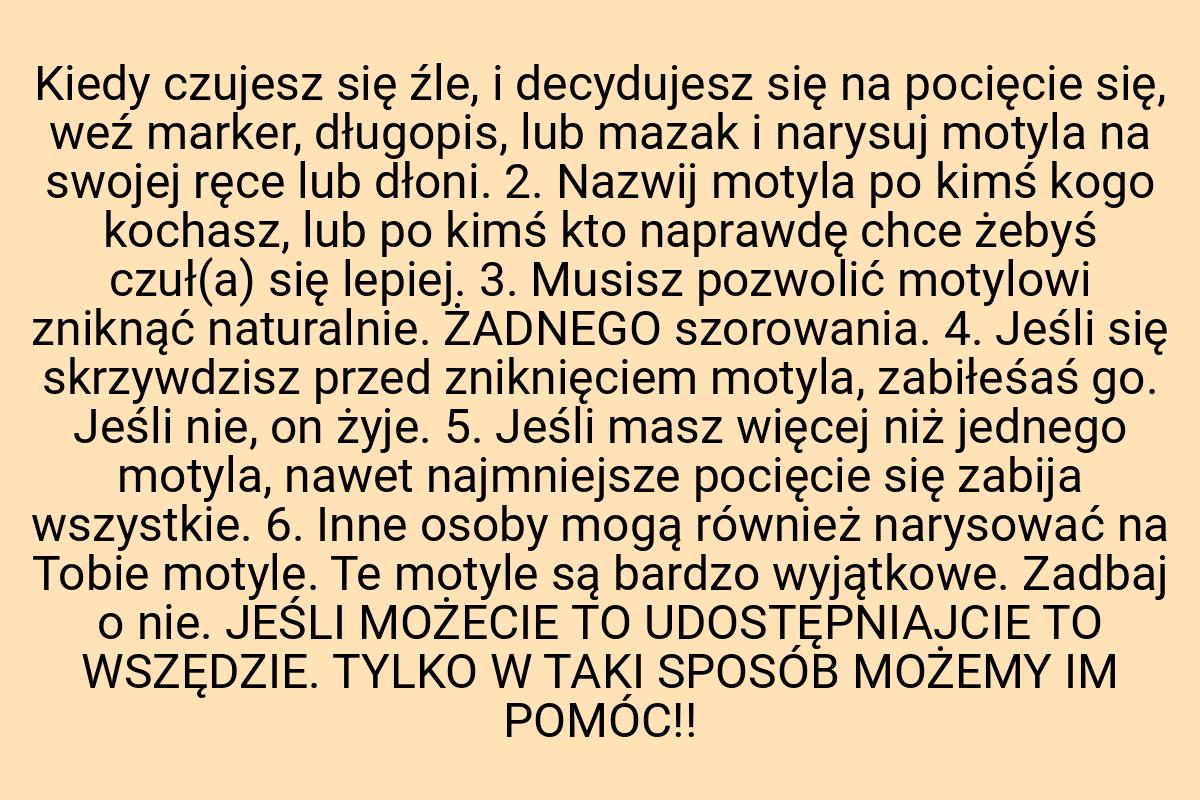 Kiedy czujesz się źle, i decydujesz się na pocięcie się