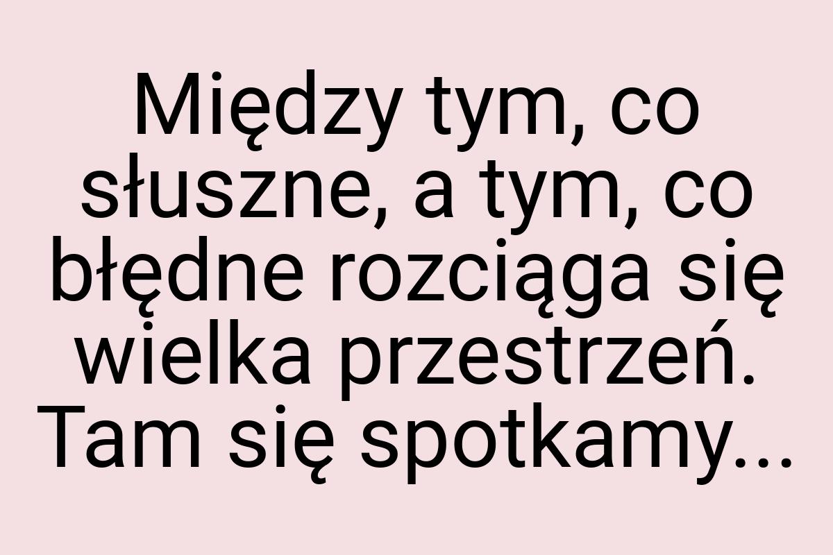 Między tym, co słuszne, a tym, co błędne rozciąga się