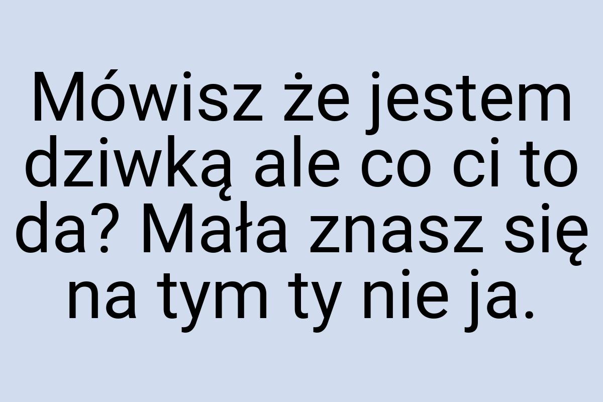 Mówisz że jestem dziwką ale co ci to da? Mała znasz się na