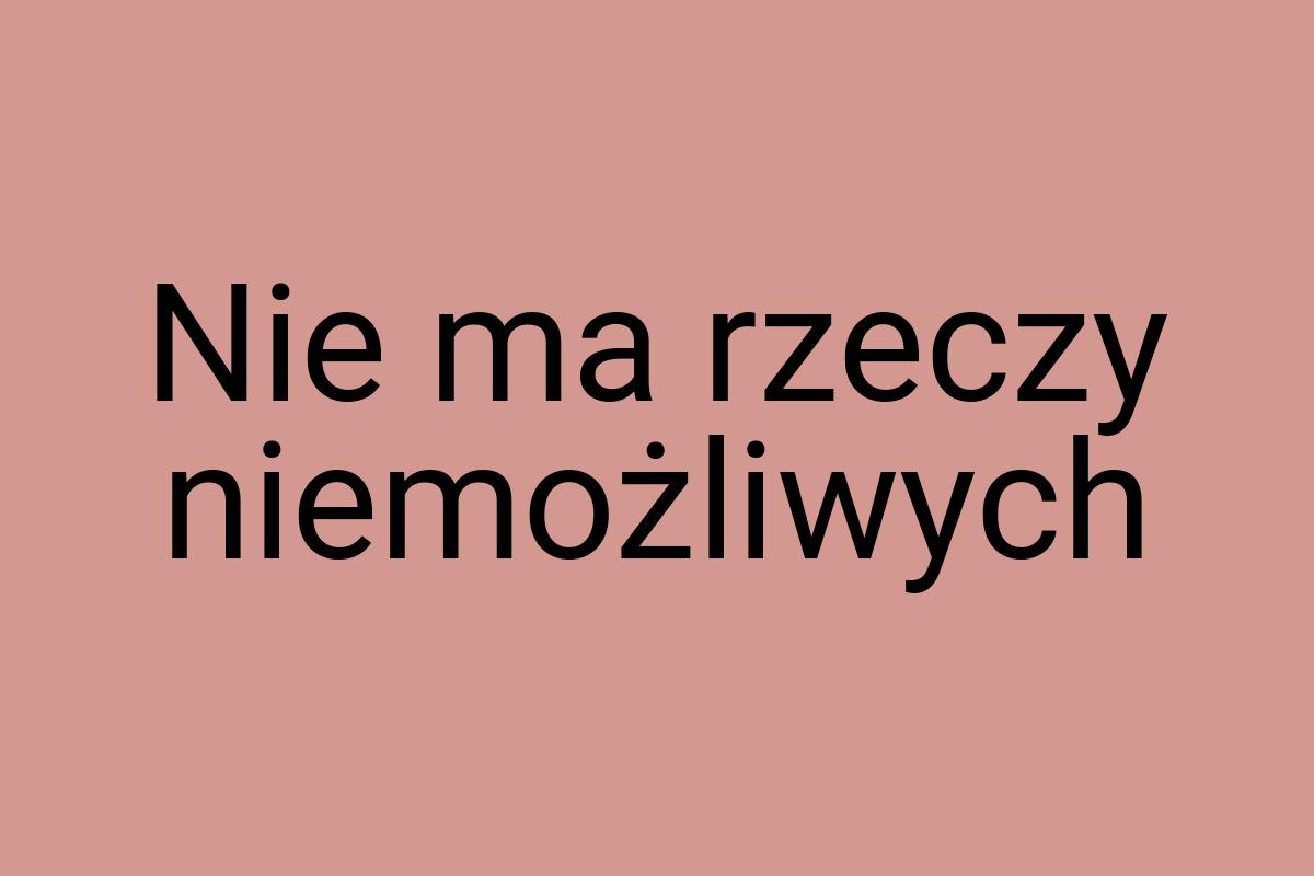 Nie ma rzeczy niemożliwych