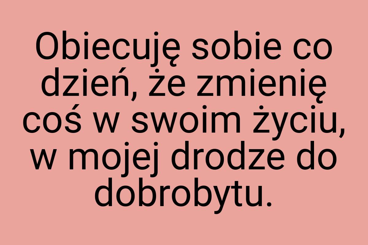 Obiecuję sobie co dzień, że zmienię coś w swoim życiu, w