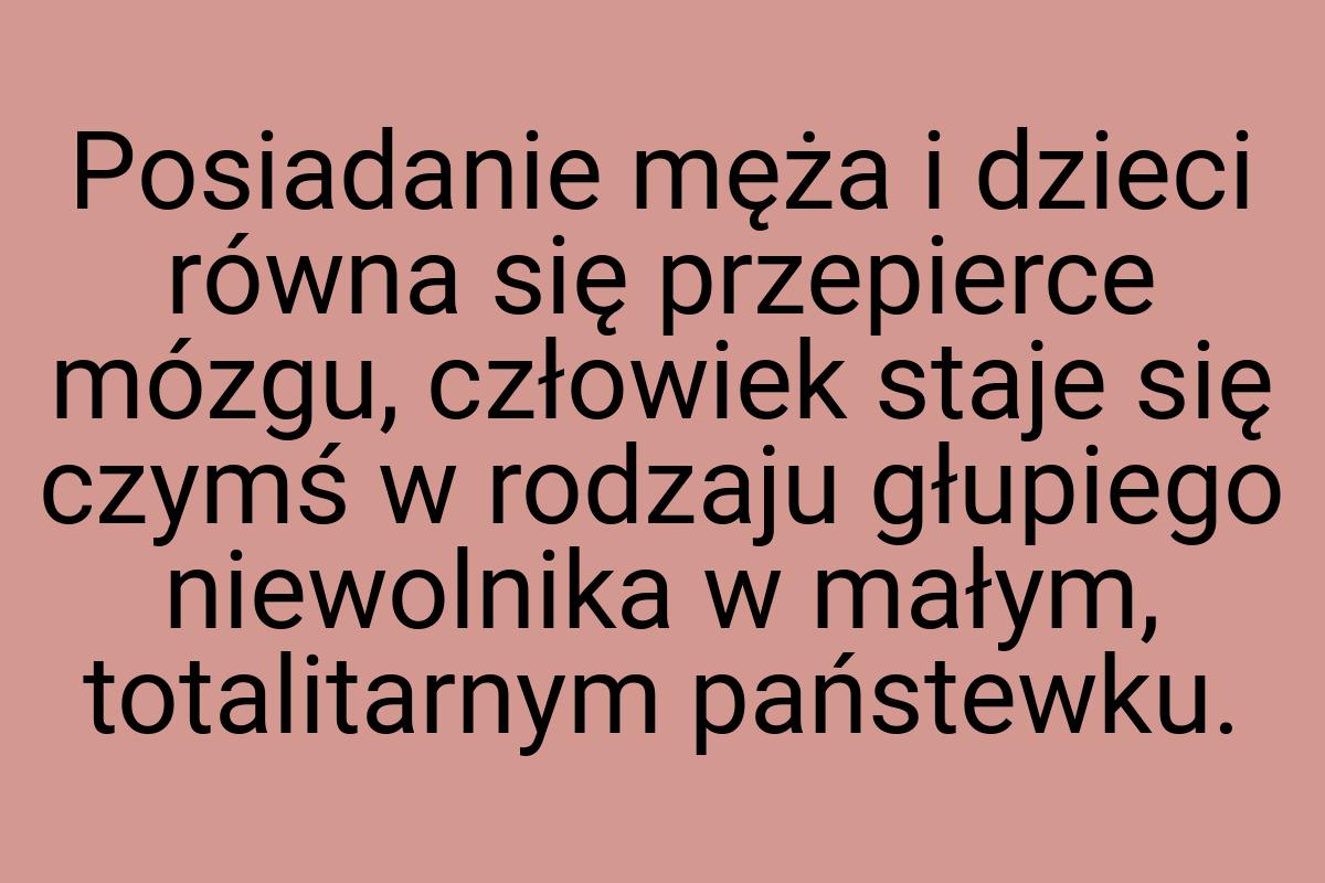 Posiadanie męża i dzieci równa się przepierce mózgu