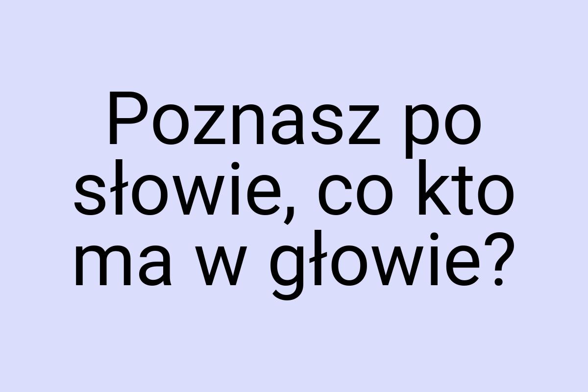 Poznasz po słowie, co kto ma w głowie