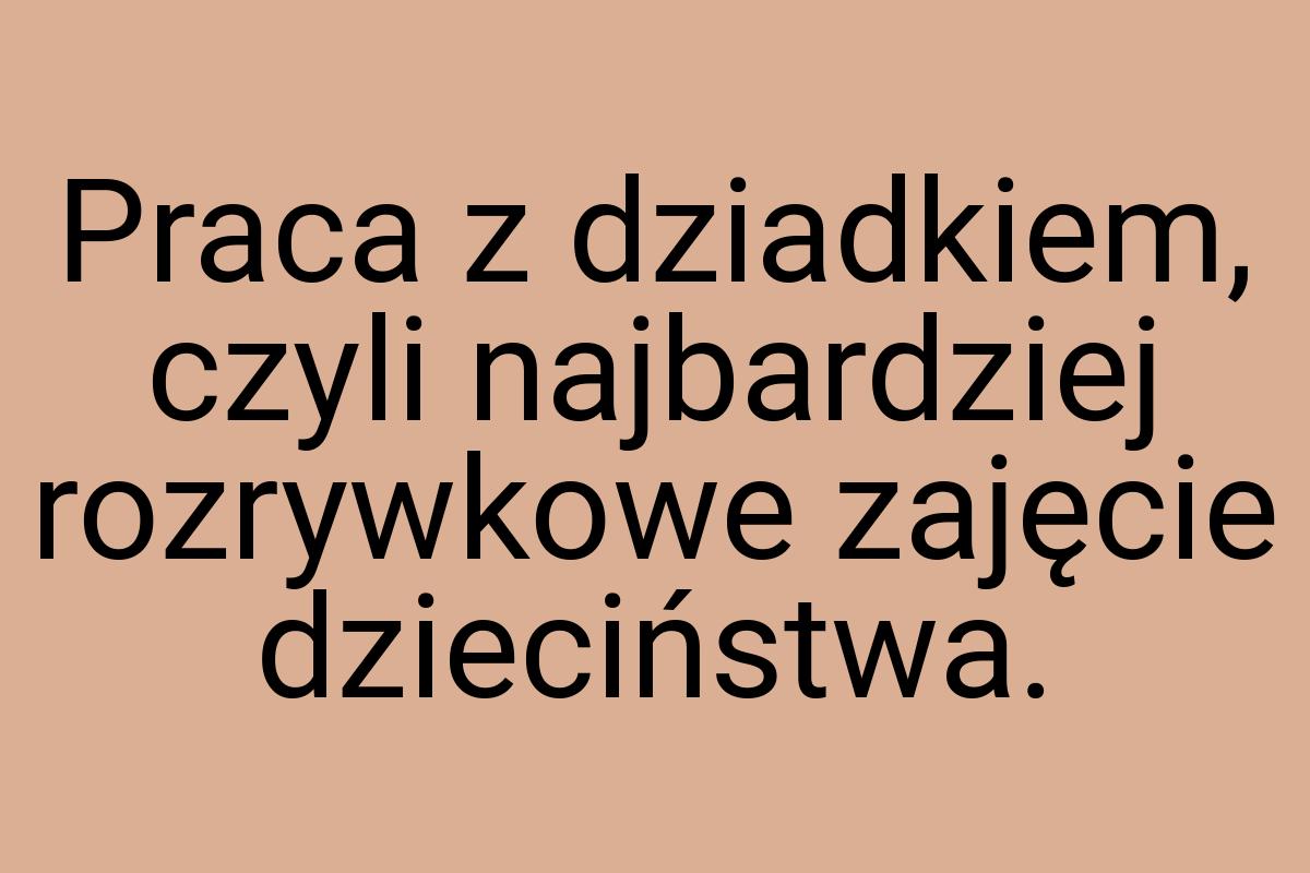 Praca z dziadkiem, czyli najbardziej rozrywkowe zajęcie