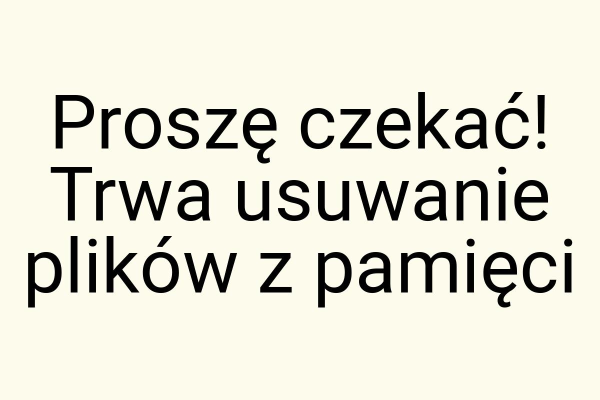 Proszę czekać! Trwa usuwanie plików z pamięci