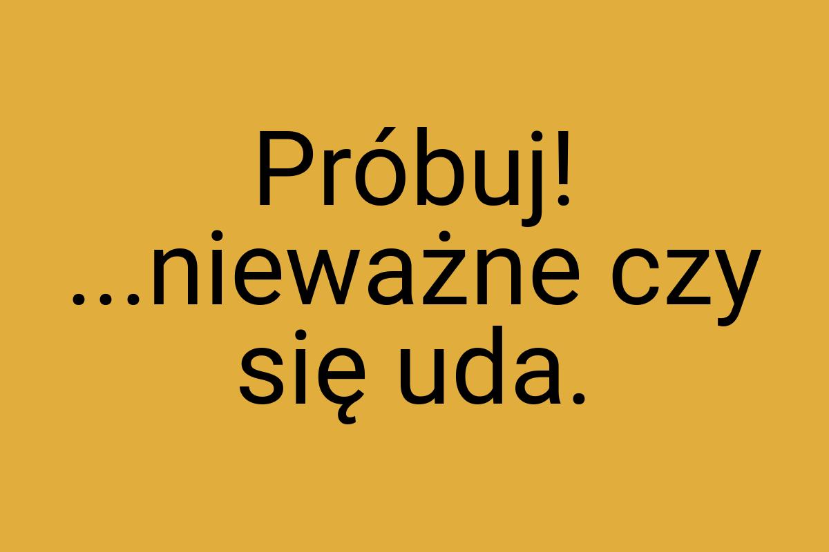 Próbuj! ...nieważne czy się uda