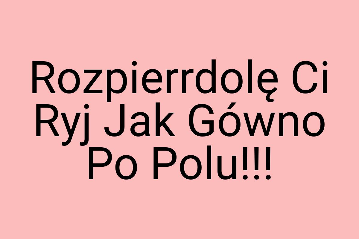 Rozpierrdolę Ci Ryj Jak Gówno Po Polu