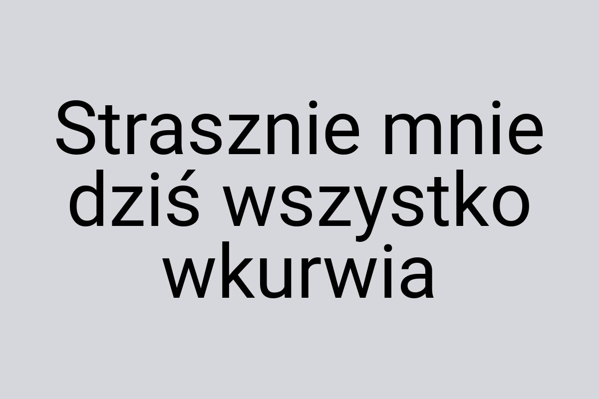 Strasznie mnie dziś wszystko wkurwia