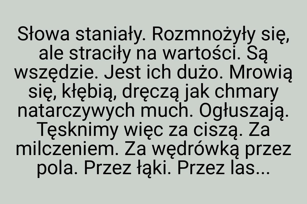 Słowa staniały. Rozmnożyły się, ale straciły na wartości