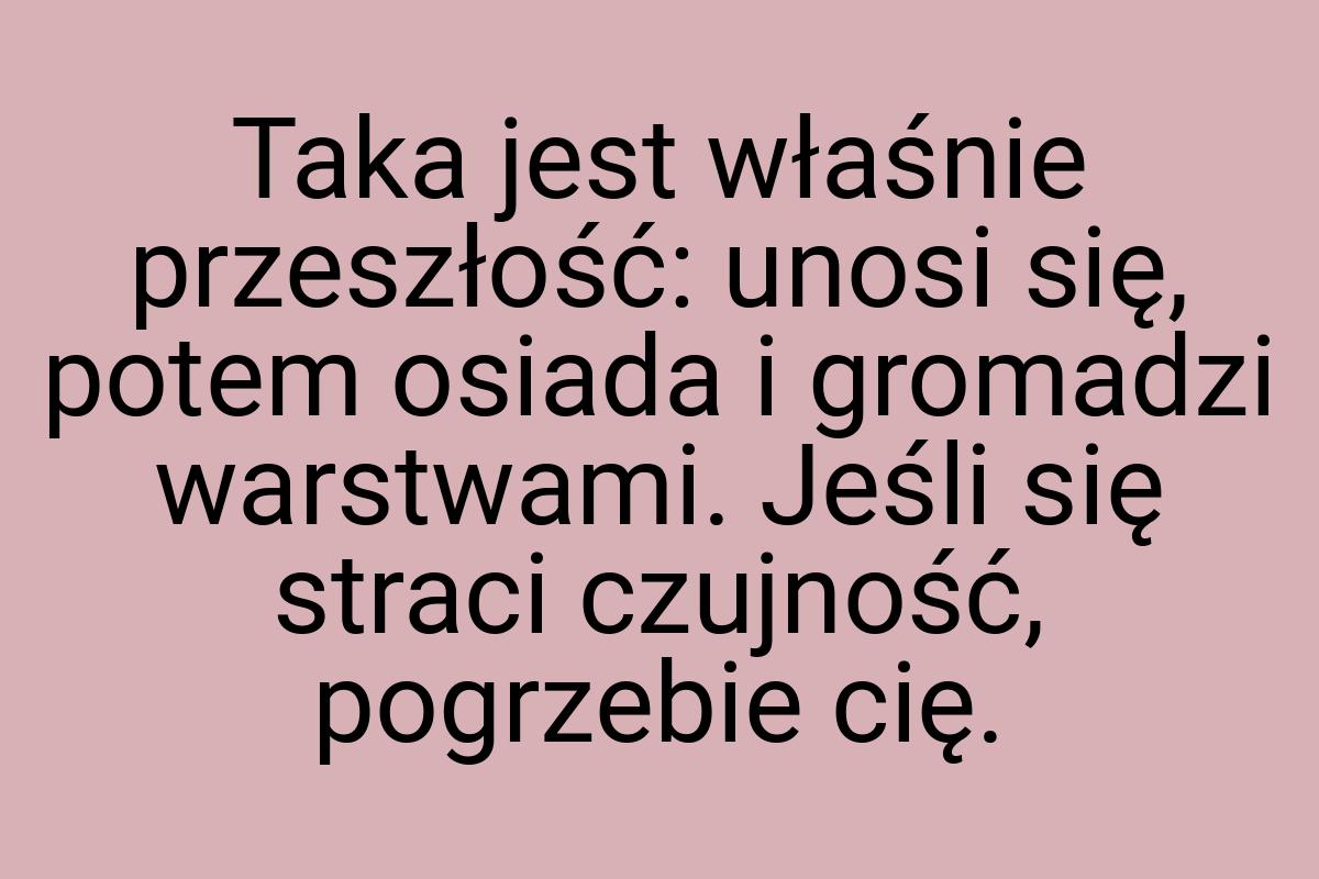 Taka jest właśnie przeszłość: unosi się, potem osiada i