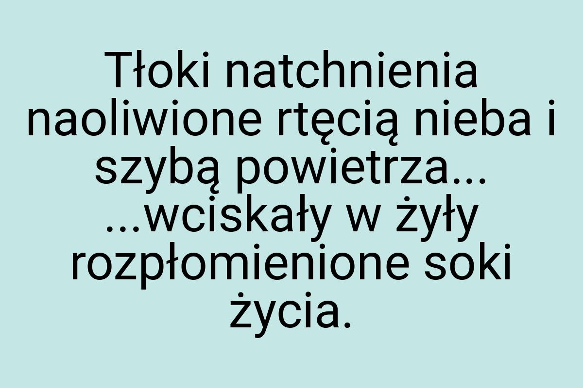 Tłoki natchnienia naoliwione rtęcią nieba i szybą