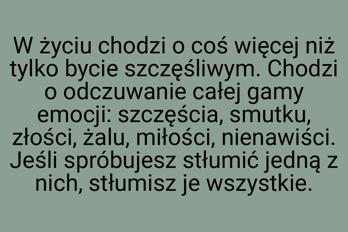 W życiu chodzi o coś więcej niż tylko bycie szczęśliwym