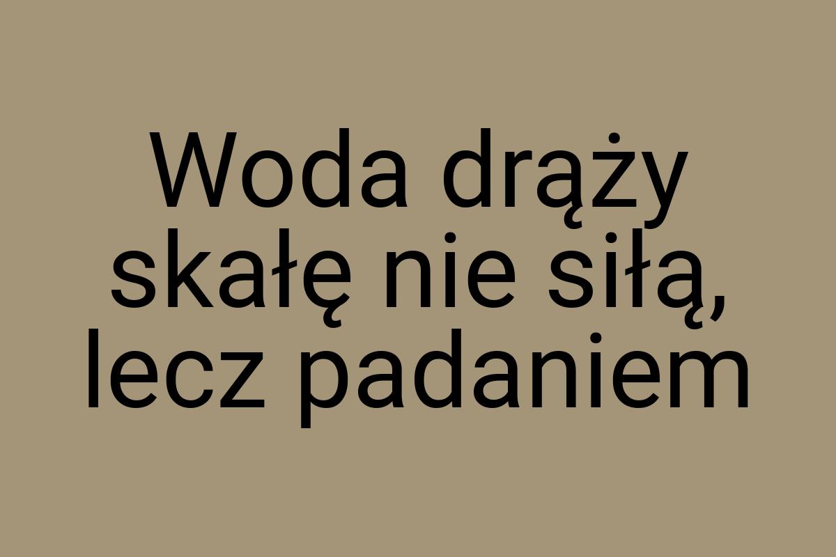 Woda drąży skałę nie siłą, lecz padaniem