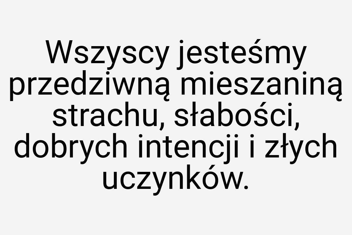 Wszyscy jesteśmy przedziwną mieszaniną strachu, słabości