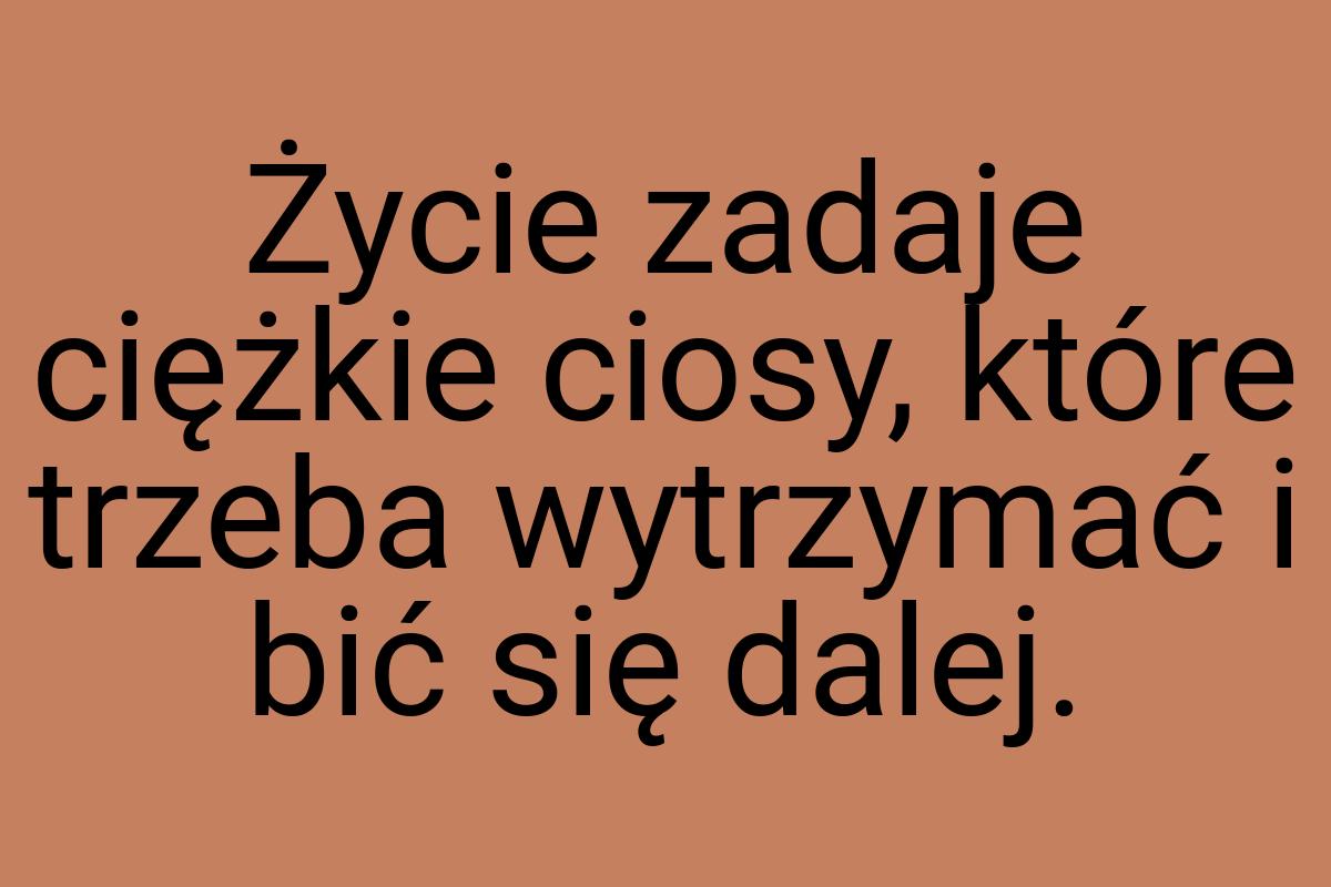 Życie zadaje ciężkie ciosy, które trzeba wytrzymać i bić