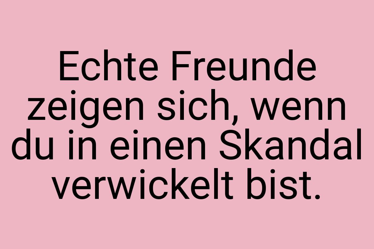 Echte Freunde zeigen sich, wenn du in einen Skandal