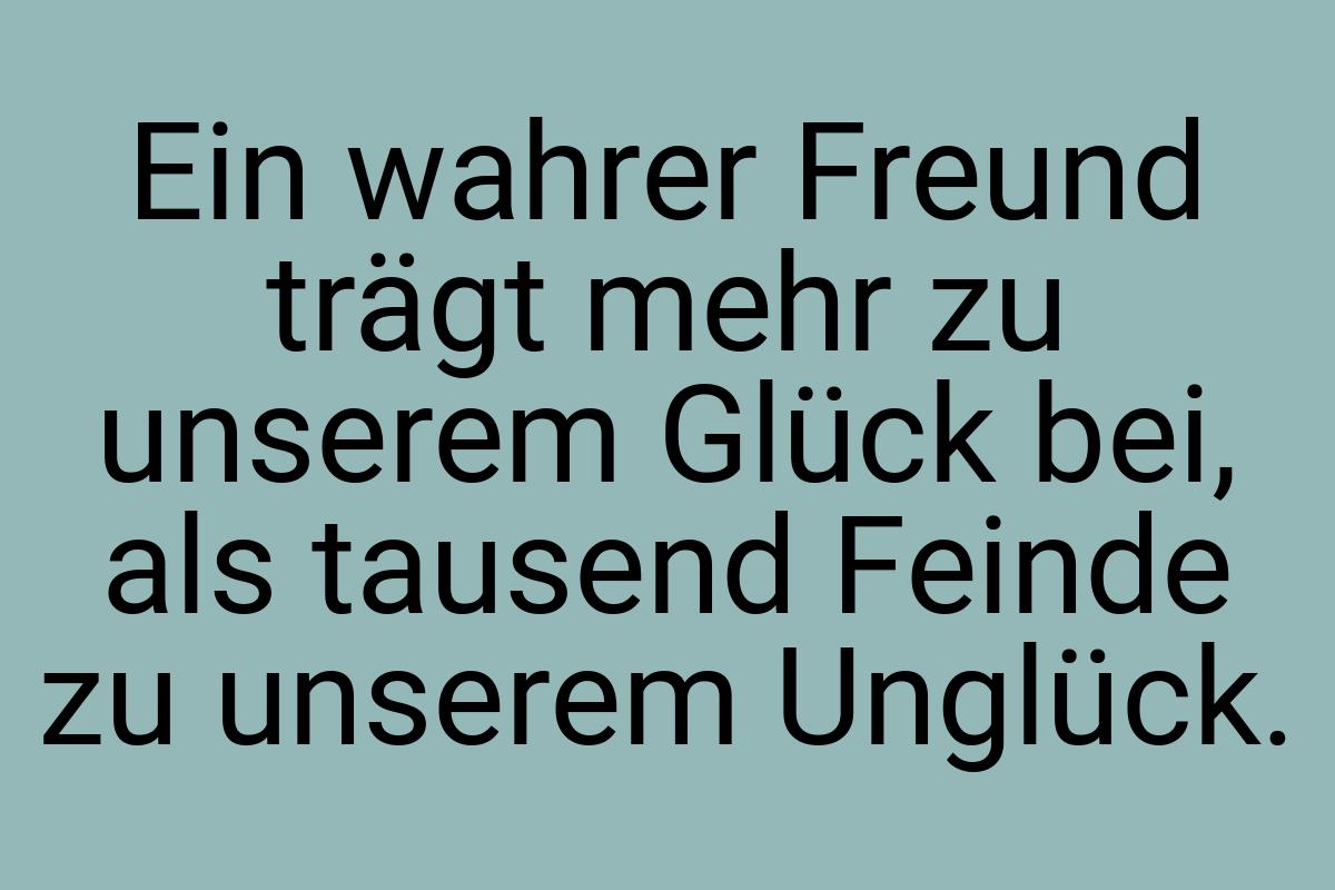 Ein wahrer Freund trägt mehr zu unserem Glück bei, als