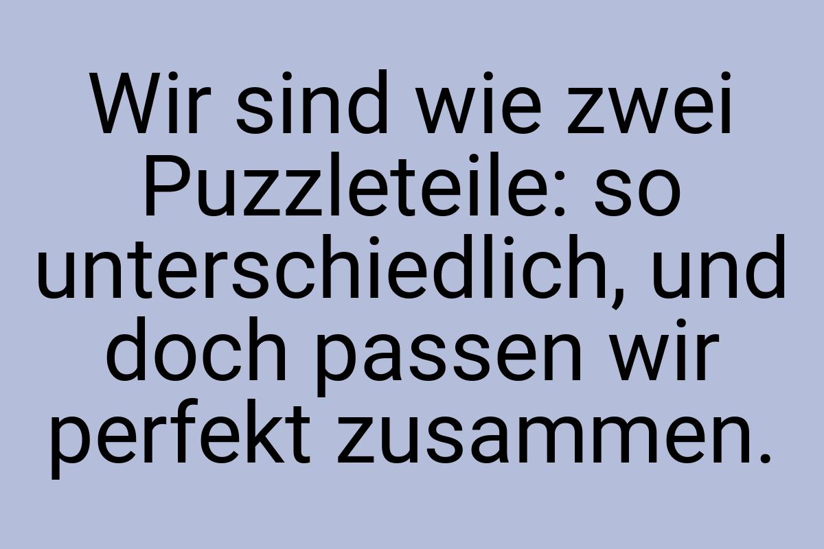 Wir sind wie zwei Puzzleteile: so unterschiedlich, und doch