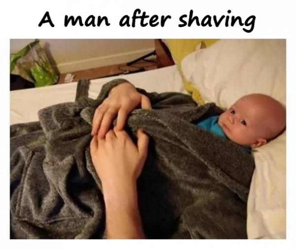 A man after shaving