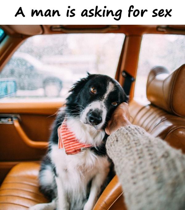 A man is asking for sex