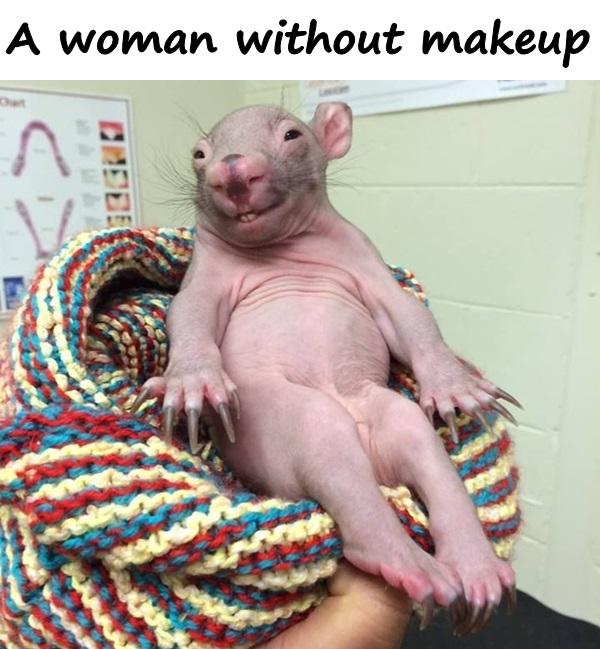 A woman without makeup