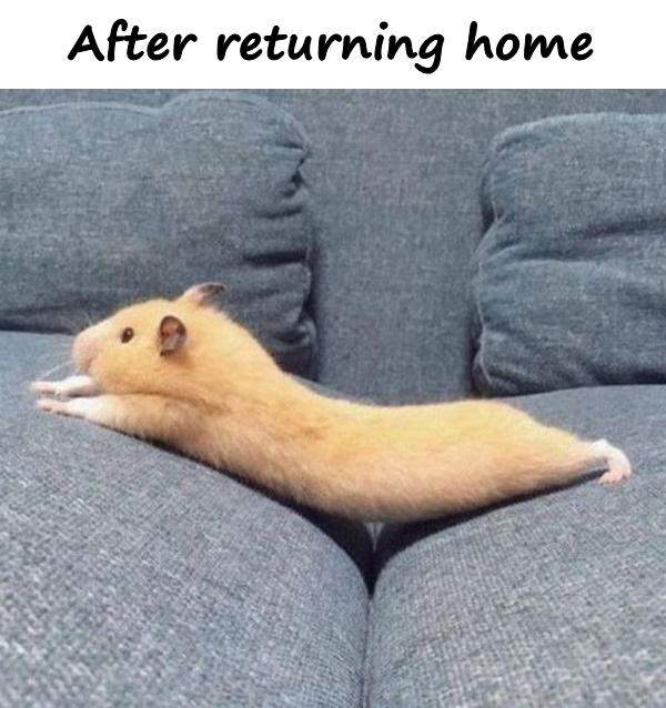 After returning home