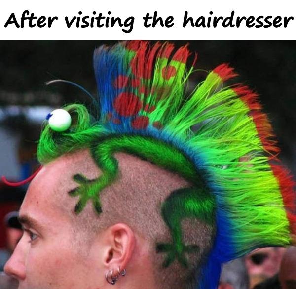 After visiting the hairdresser