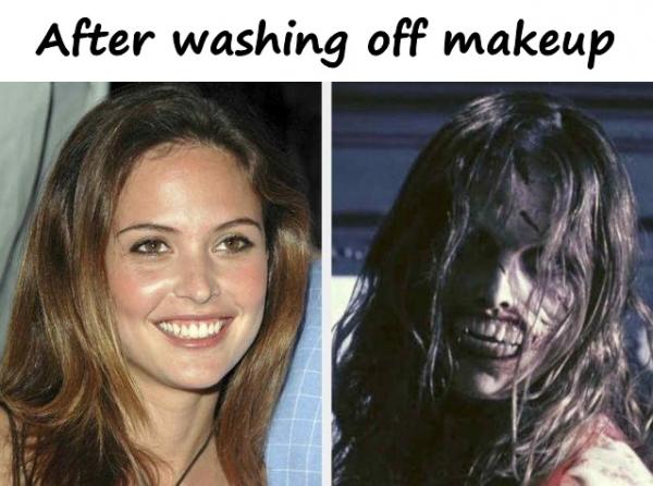 After washing off makeup