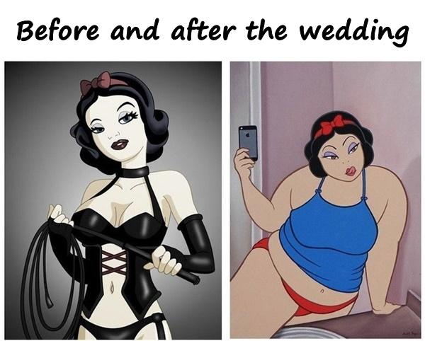 Before and after the wedding