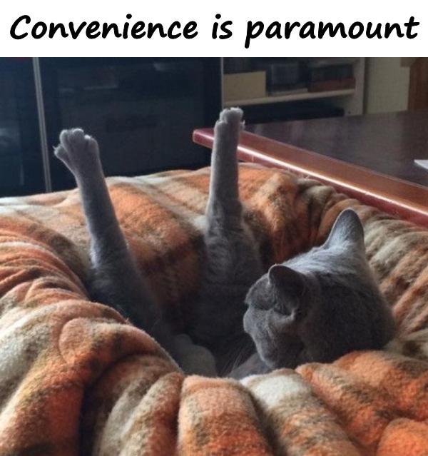 Convenience is paramount