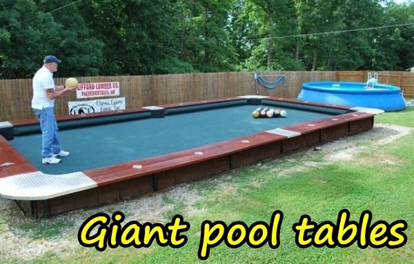 Giant pool tables