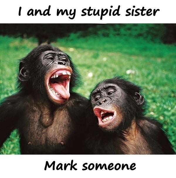 I and my stupid sister. Mark someone