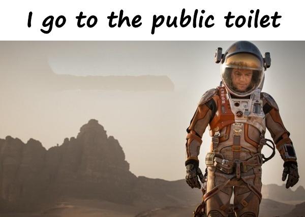 I go to the public toilet