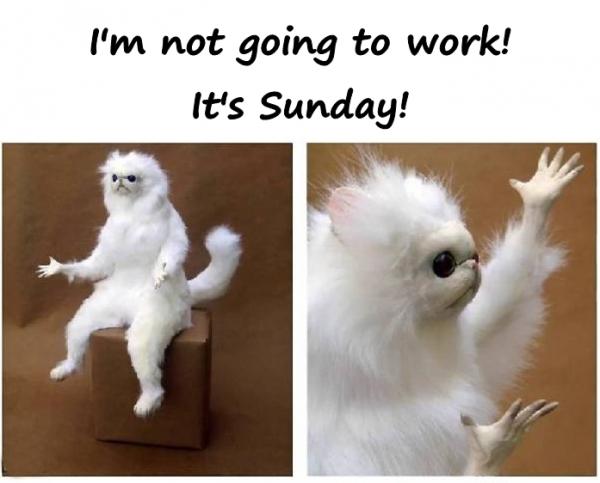 I'm not going to work! It's Sunday