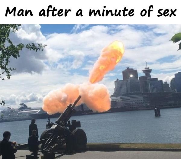 Man after a minute of sex