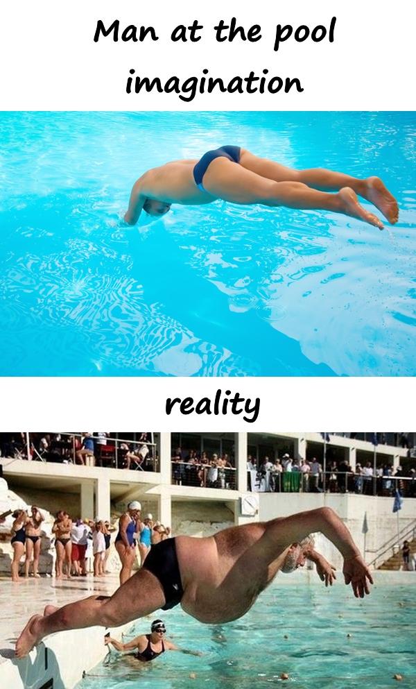 Man at the pool: imagination and reality