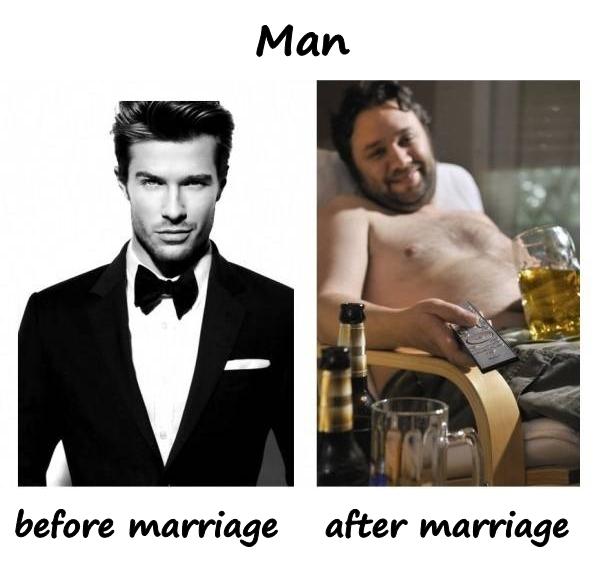 Man before marriage and after marriage