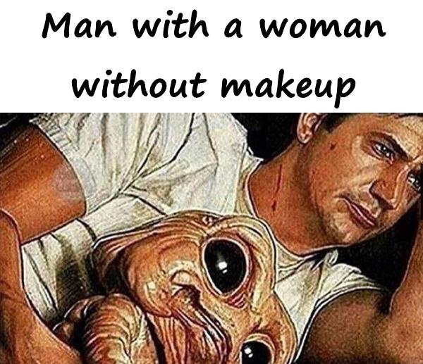 Man with a woman without makeup