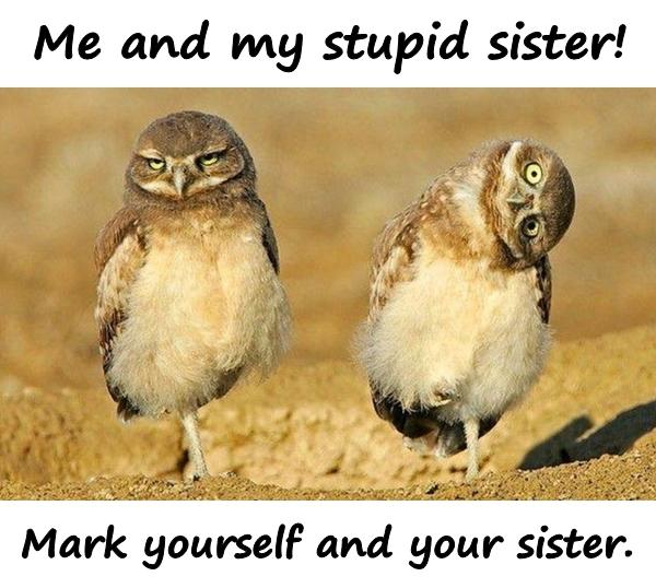 Me and my stupid sister! Mark yourself and your sister