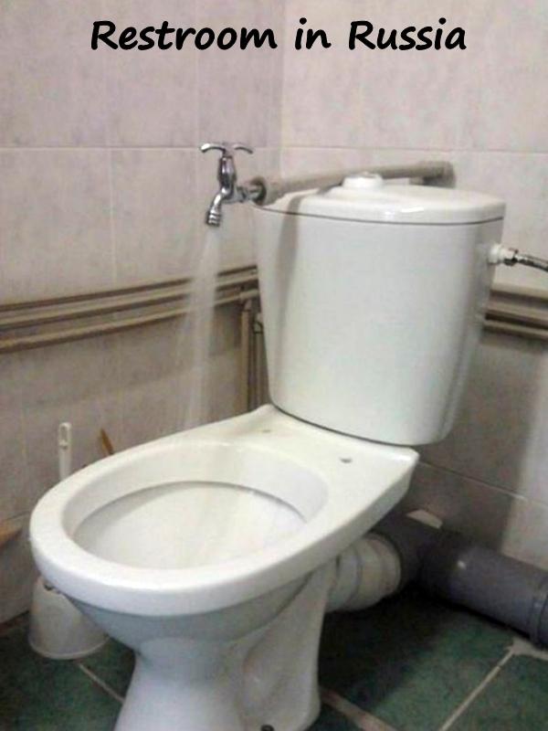 Restroom in Russia